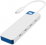 Hyper HyperDrive Flex 4 Port USB-C Hub, White/Blue | HD5201BUGL