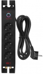 Power strip with surge protection (1800J) 2m 4 sockets, IEC protection black EMOS