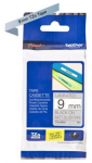 Brother TZEM921 9mm black on silver-metallic label tape