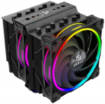 Akasa Soho H7 Dual Tower ARGB CPU Cooler, 120mm, 250W TDP, Black