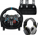 LOGITECH G29 Driving Force Racing Wheel for PS + Astro A10 - Black