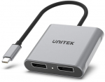 Unitek V1404A Adapter USB-C na 2x port DP 1.4 8K 60Hz