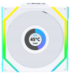 Lian Li UNI FAN SL Wireless LCD Fan, ARGB, PWM, Reverse Blade, 120mm, White