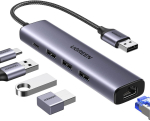 UGREEN USB Hub 1xRJ-45 1xUSB-C + 3xUSB-A 3.0 (UGR1219SLV)