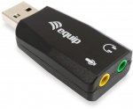 Equip Adapter USB-A->2x 3.5mm StBu schwarz