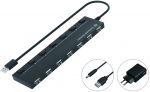 CONCEPTRONIC 7-Port Hub USB-A2.0->7xA2.0DC m.Netz. sw