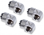 Alphacool Eiszapfen L-connector rotatable G1/4 AG to G1/4 IG - 4pcs Set Chrome