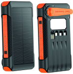 2GO Notfall-Powerbank 10000mAh Solar- Handkurbel-Aufla.