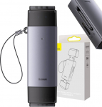 Baseus Lite Series SD/TF memory card reader, USB + USB-C (gray)