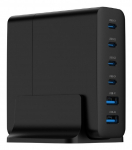 Gembird Universal charger 75W GaN 2xUSB-A 4xUSB-C fast charger black