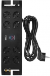 Power strip with surge protection (1800J) 3m 8 sockets, IEC, RJ45 protection black EMOS
