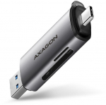 AXAGON CRE-SAC Card Reader, USB 3.2 Gen1 Type C + Type A, SD, microSD