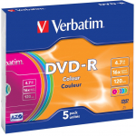 DVD-R Colour, 16x, 5pcs