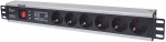 1.5U, 6-way, IEC60884, 482.6 x 44.4 x 62 mm, 250 V AC, 16 A