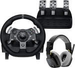 LOGITECH G920 Driving Force Racing Wheel for XBOX and PC+ Astro A10 headset - Black