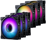 PHANTEKS "6-pack", 3-pack M25 Gen2 D-RGB Standard Fans + 3-pack M25 Gen2 D-RGB Reverse Blade Fans, 120mm - black