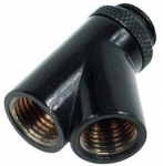 Alphacool HF Y-45&deg; connector - G1/4 revolvable - 2x inner- 1x outer thread -...
