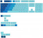 Glorious GPBT Gradient Ocean Keycaps, ANSI Layout, PBT
