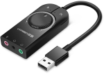 Karta dźwiękowa zewnętrzna Ugreen CM129 USB z regulacją 15cm - czarna