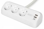 DIGITUS Steckdosenleiste 2x 2USB 1,5m 12W 30W wei&szlig;