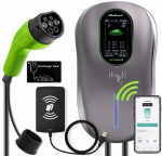 Qoltec Type 2 EV/Hybrid 22kW LCD 2 EV Cards 3Ph Wallbox Hotel
