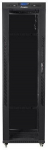Lanberg Installation cabinet rack 19 42U 600x800 black, black glass door lcd (Flat pack)