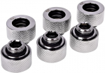 Alphacool HT 13mm HardTube compression fitting G1/4 - knurled - chrome sixpack
