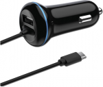 2GO USB-Kfz-Ladeger&auml;t 2400mA DUO Type C 3.1 1x USB schwarz
