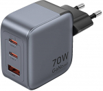 GaN Vention USB-C+C+A 70W Charger (Gray)