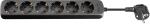 Goobay AC Power Strip 6-way, 1.5 m, Black