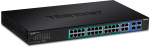 24 x Gigabit PoE+ ports, 4 x Shared Gigabit ports, 370 W, 56 Gbps