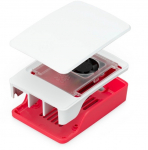 Raspberry Pi 5 Case with Fan, Red/White ABS Construction