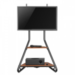 Maclean MC-455 Freestanding Corner TV Stand in Bauhaus Style, Free-standing TV Holder with Two Levels, Made of Wood, Loa