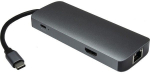 Inter-Tech Adapter Argus H-428 7in1, USB C, HDMI 4K, PD 100W