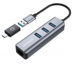 GRAUGEAR USB-HUB 3x USB 3.0 Ports Type-A Gbit LAN retail
