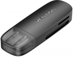 2-in-1 USB 2.0 A (SD+TF) Memory Card Reader Vention CLEB0 (black)