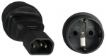 MicroConnect Power Adapter C14 - Schuko M-FIEC 60320-C14 - CEE 7/7 M-FBlack