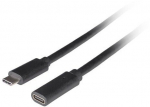 Lanberg Extension cord USB-C M/F 3.1 0.5m black
