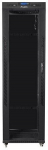 Lanberg Installation cabinet rack 19 42U 600x1000 black, black glass door lcd (flat pack)
