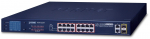16-Port 10/100TX 802.3at PoE & 2-Port Gigabit TP/SFP Combo Ethernet Switch, LCD PoE Monitor
