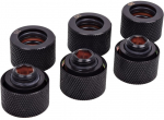 Alphacool HT 16mm HardTube compression fitting G1/4 - knurled - deep black sixpack