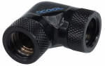 Alphacool HF L-connector 90&deg; - G1/4 rotatable - 2x internal thread - Deep Black