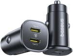 Car Fast Charger GoTrip 30W 12-24V 2xUSB-C PD, Black