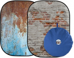 Manfrotto background Urban Collapsible 1.5x2.1m, rusty metal / plaster wall (LL 5713)