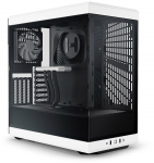 Hyte Y40 Midi Tower Case, Tempered Glass, Black/White, Good Airflow, 2 Fans, Cold Floor Cooling
