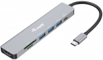 Equip Dock USB-C->HDMI.3xUSB3.0.SD/TF.100WPD 25cm si