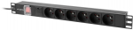 Lanberg RACK PDU 19" power strip 1U 10A 6x PL 2m black