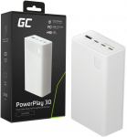 Greencell Powerbank 30 000mAh, 22.5W, 4 ports, white