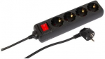 MicroConnect 4-way Schuko Socket on/off switch 1.5M Black