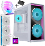 Lian Li LANCOOL 217 INF PC Case Bundle + HydroShift II LCD-S 360TL AIO + 3x UNI FAN SL-INF 120 Reverse Blade Fans - White